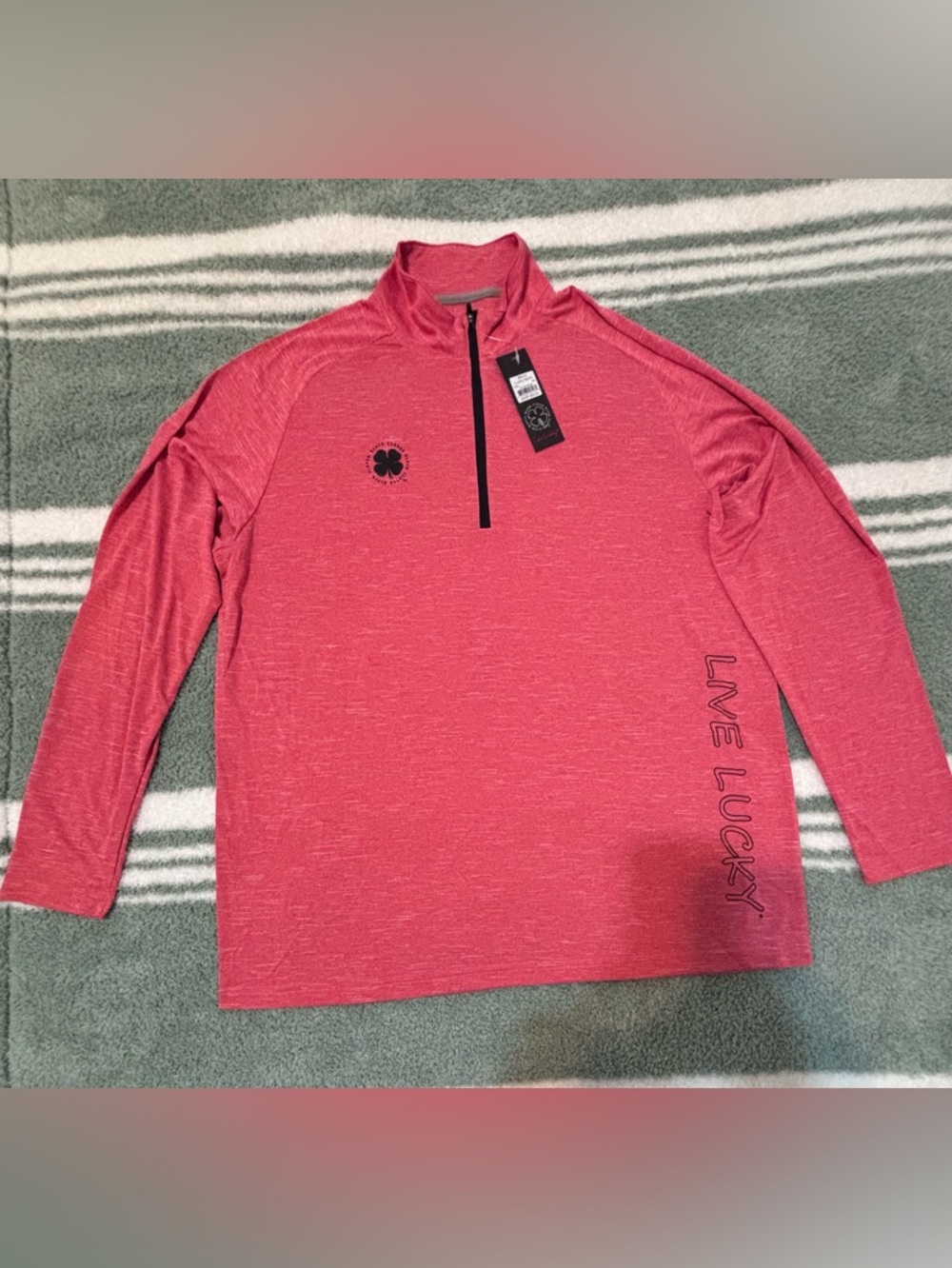 Live Lucky Men's Red Lightweight Quarter-Zip Shirt Jacket